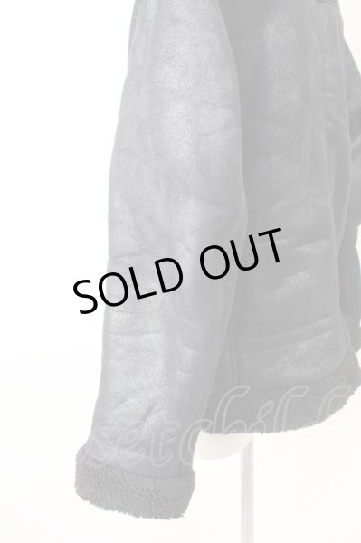 画像3: LEGENDA / フェイクムートンライダースジャケット S ブラック T-24-12-03-007-LE-ou-YM-ZT-M110 (3)