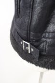 画像4: LEGENDA / フェイクムートンライダースジャケット S ブラック T-24-12-03-007-LE-ou-YM-ZT-M110