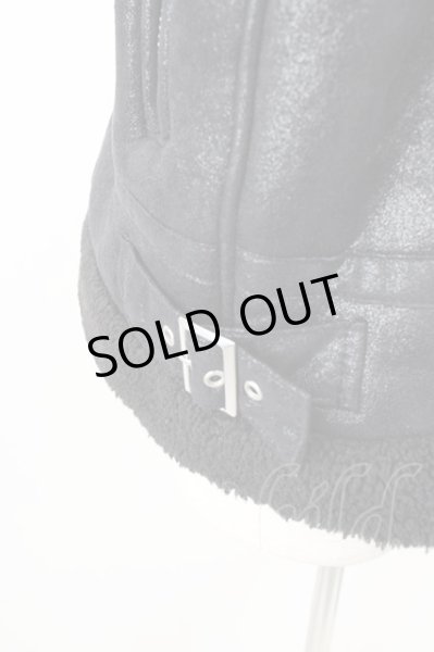 画像4: LEGENDA / フェイクムートンライダースジャケット S ブラック T-24-12-03-007-LE-ou-YM-ZT-M110 (4)