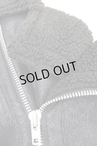 画像5: LEGENDA / フェイクムートンライダースジャケット S ブラック T-24-12-03-007-LE-ou-YM-ZT-M110 (5)