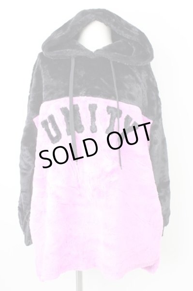 画像1: A’GEM9 / UNITY 切り替えボアプルパーカー  ブラックｘピンク T-24-12-03-008-AM-ou-YM-ZT-M110 (1)