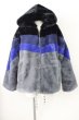 画像1: ROYAL FLASH / ファーブルゾン L ブラックｘブルーｘグレー T-24-12-03-010-RO-ou-YM-ZT-M111 (1)