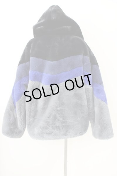 画像2: ROYAL FLASH / ファーブルゾン L ブラックｘブルーｘグレー T-24-12-03-010-RO-ou-YM-ZT-M111 (2)