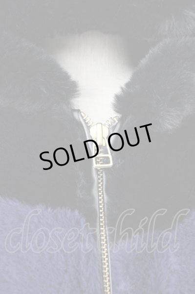 画像4: ROYAL FLASH / ファーブルゾン L ブラックｘブルーｘグレー T-24-12-03-010-RO-ou-YM-ZT-M111 (4)