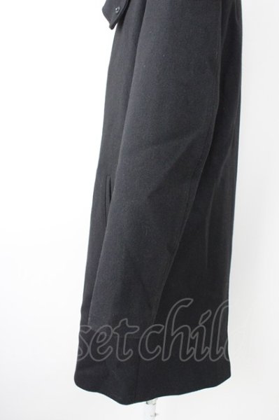 画像3: CIVARIZE / Usherメルトンハイカラーコート 44 ブラック T-24-12-06-010-CI-ou-YM-ZT-M111 (3)