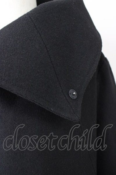 画像4: CIVARIZE / Usherメルトンハイカラーコート 44 ブラック T-24-12-06-010-CI-ou-YM-ZT-M111 (4)