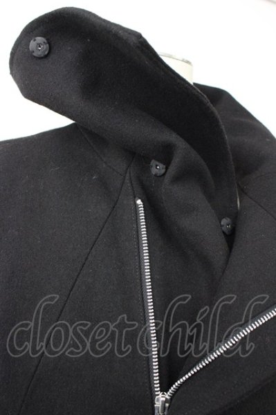 画像5: CIVARIZE / Usherメルトンハイカラーコート 44 ブラック T-24-12-06-010-CI-ou-YM-ZT-M111 (5)