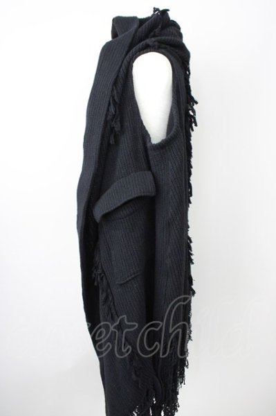 画像3: A.F ARTEFACT / コート.FEMME SLEEVE-LESS KNIT HOODED COAT 1 ブラック T-24-12-07-001-A.-ou-YM-ZT374 (3)