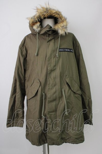 画像1: KMK(KINGLY MASK) / コート.Back ”Purple Blue Rose”Triple Color モッズ L カーキ T-24-12-07-006-KM-ou-YM-ZT-M017 (1)