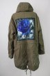 画像2: KMK(KINGLY MASK) / コート.Back ”Purple Blue Rose”Triple Color モッズ L カーキ T-24-12-07-006-KM-ou-YM-ZT-M017 (2)