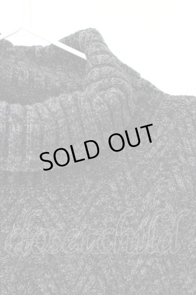 画像3: Zero by TORNADO MART / ヘリンボンモールタートルネックニット LL ブラック T-24-12-10-004-Ze-to-YM-ZT384 (3)