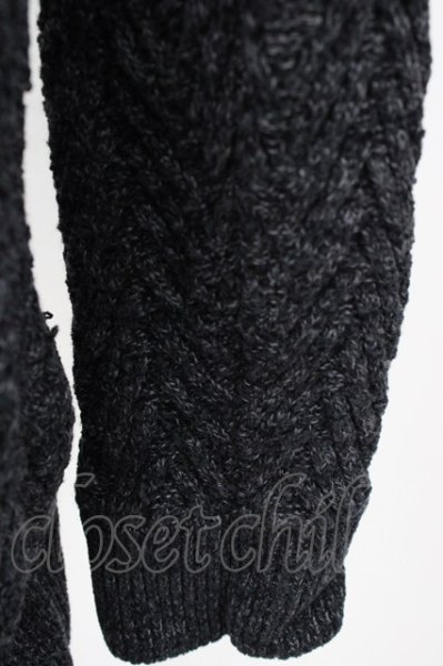 画像4: Zero by TORNADO MART / ヘリンボンモールタートルネックニット LL ブラック T-24-12-10-004-Ze-to-YM-ZT384 (4)