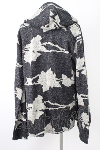 画像2: kiryuyrik / Shawl Hood　カーディガン S ブラックｘグレー T-24-12-11-003-ki-ou-YM-ZT003