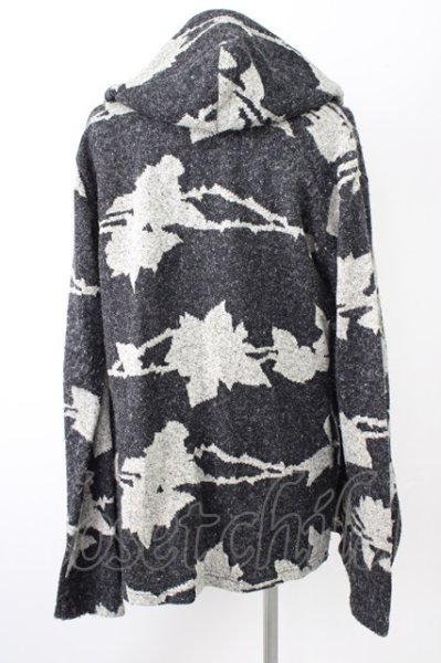 画像2: kiryuyrik / Shawl Hood　カーディガン S ブラックｘグレー T-24-12-11-003-ki-ou-YM-ZT003 (2)
