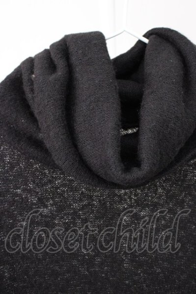 画像3: kiryuyrik / Shirring Turtleneck ニットソー S ブラック T-24-12-11-001-ki-to-YM-ZT003 (3)