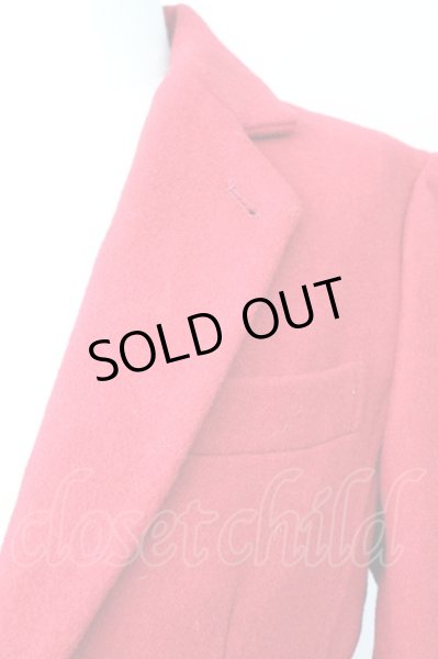 画像4: Black by VANQUISH / スタイリッシュウールチェスターコート S レッド T-24-12-11-007-Bl-ou-YM-ZT (4)