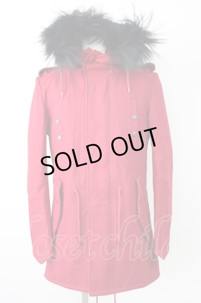 画像1: MURDER LICENSE / リアルファーカラーメルトンモッズコート 46 レッド T-24-12-11-009-MU-ou-YM-ZT (1)