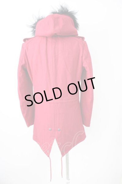 画像2: MURDER LICENSE / リアルファーカラーメルトンモッズコート 46 レッド T-24-12-11-009-MU-ou-YM-ZT (2)