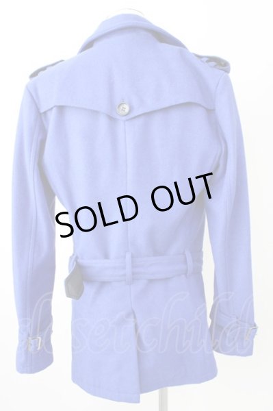 画像2: MURDER LICENSE / ウールメルトントレンチコート 46 ブルー T-24-12-11-010-MU-ou-YM-ZT-M104 (2)