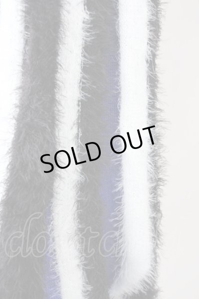 画像3: CIVARIZE / ストライプバイカラーニットマフラー  ブラックｘホワイトｘブルー T-24-12-24-016-CI-za-YM-ZT (3)