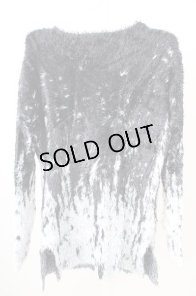 画像2: CIVARIZE / バイカラーフェザーヤーンプルオーバーニット 46 ブラックｘホワイト T-24-12-24-003-CI-to-YM-ZT (2)