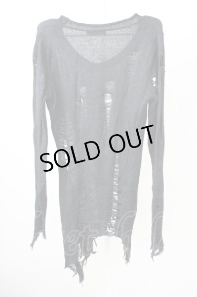 画像2: CIVARIZE / デストロイロングニットソー 44 ブラック T-24-12-24-004-CI-to-YM-ZT (2)