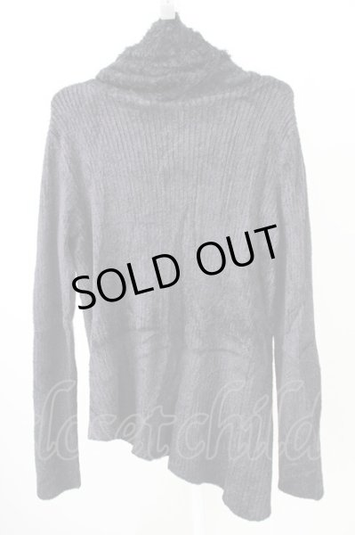 画像2: CIVARIZE / フェザーヤーン切り替えアシンメトリードレープニットソー 46 ブラック T-24-12-24-006-CI-to-YM-ZT (2)