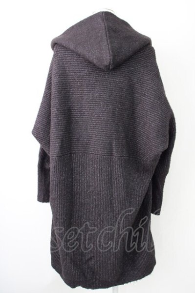 画像2: TORNADO MART / バルキーヤーンドルマンフーデッドカーディガン M ブラック T-24-12-24-009-TO-ou-YM-ZT236 (2)