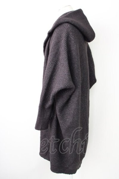 画像3: TORNADO MART / バルキーヤーンドルマンフーデッドカーディガン M ブラック T-24-12-24-009-TO-ou-YM-ZT236 (3)
