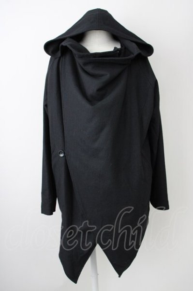 画像1: CIVARIZE / Trooperドレープフーデッドコート 46 ブラック T-24-12-24-011-CI-ou-YM-ZT-M122 (1)