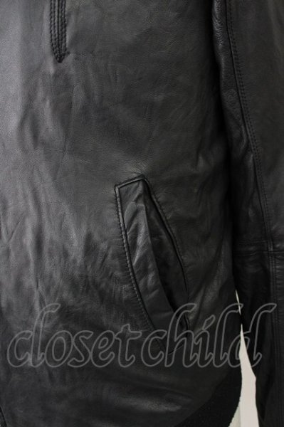 画像4: BUFFALO BOBS / ラムスキンヴィンテージショートレザーブルゾン 2 ブラック T-24-12-24-014-BU-ja-YM-ZT-ML006 (4)