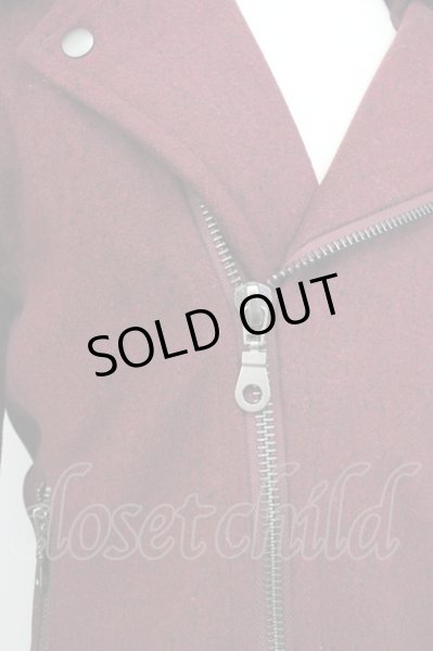 画像5: SEANA / ファー付きメルトンウールライダースジャケット L ワイン T-25-01-15-024-SE-ja-YM-ZT (5)