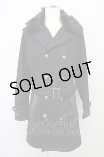 CIVARIZE / 二重襟ドレープロングコート 46 ブラック T-24-11-08-013