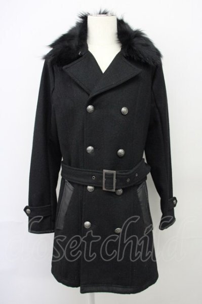 画像1: CIVARIZE / チャイニーズラクーンファートレンチコート 46 ブラック T-25-01-15-026-CI-ou-YM-ZT-M115 (1)