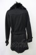 画像2: CIVARIZE / チャイニーズラクーンファートレンチコート 46 ブラック T-25-01-15-026-CI-ou-YM-ZT-M115 (2)
