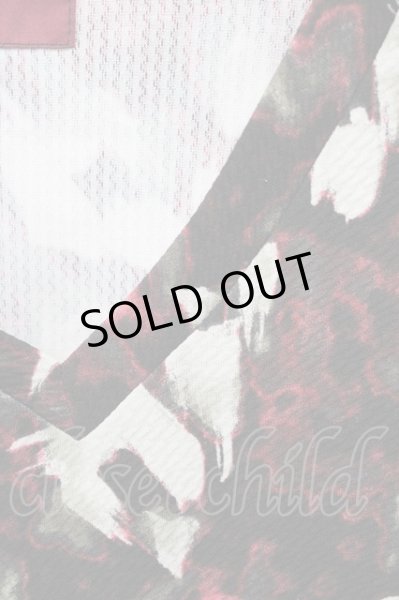 画像3: SEANA / パイルジャガード総柄Vネックカットソー L ブラックｘレッド T-25-01-15-004-SE-to-YM-ZT (3)