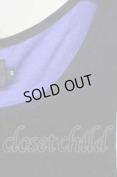 画像3: MURDER LICENSE / ダメージレイヤードロングテレコタンクトップ 48 ブラックｘブルー T-25-01-15-001-MU-to-YM-ZT (3)