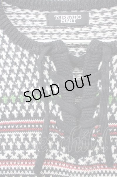 画像3: TORNADO MART / レースアップ総柄ニットソー  マルチ T-25-01-15-013-TO-to-YM-ZT253 (3)