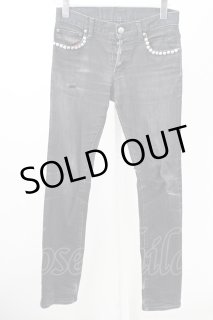 Roen Jeans / スワロフスキースカルサイドレオパードライン