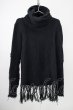 画像1: A.F ARTEFACT / トップス.FEMME FRINGE HIGH NECK KNIT TOPS 2 ブラック T-25-01-30-001-A.-to-YM-ZT291 (1)