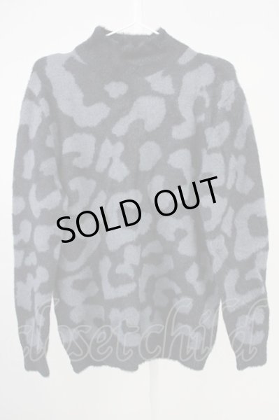 画像1: GOSTAR DE FUGA / ヒョウ柄フェザーヤーンプルオーバーニット 46 ブラック T-25-01-30-002-GO-to-YM-ZT291 (1)