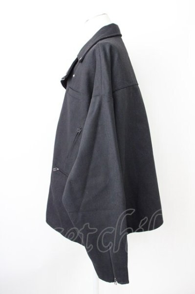 画像3: unrelaxing / オーバーサイズメルトンダブルライダース F ブラック T-25-01-30-012-un-ou-YM-ZT-M104 (3)