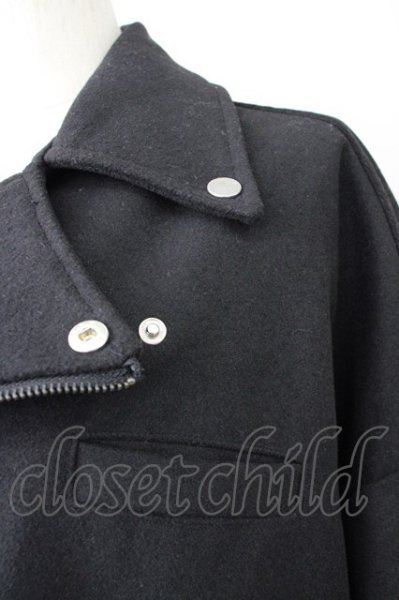 画像4: unrelaxing / オーバーサイズメルトンダブルライダース F ブラック T-25-01-30-012-un-ou-YM-ZT-M104 (4)