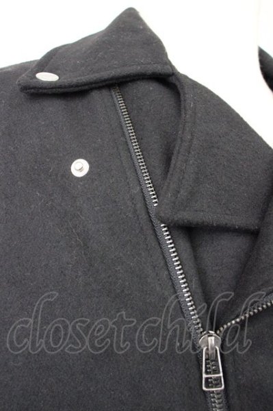 画像5: unrelaxing / オーバーサイズメルトンダブルライダース F ブラック T-25-01-30-012-un-ou-YM-ZT-M104 (5)