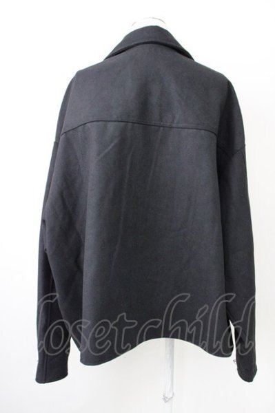 画像2: unrelaxing / オーバーサイズメルトンダブルライダース F ブラック T-25-01-30-013-un-ou-YM-ZT-M104 (2)