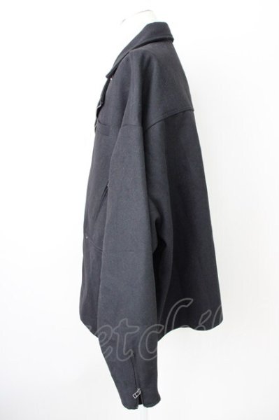 画像3: unrelaxing / オーバーサイズメルトンダブルライダース F ブラック T-25-01-30-013-un-ou-YM-ZT-M104 (3)