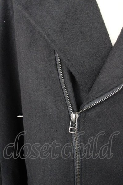 画像5: unrelaxing / オーバーサイズメルトンダブルライダース F ブラック T-25-01-30-013-un-ou-YM-ZT-M104 (5)