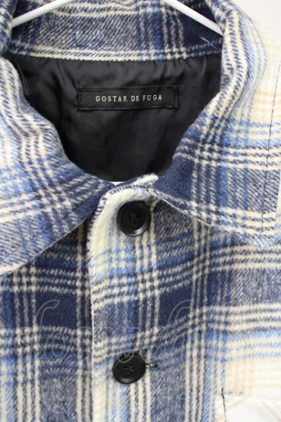 画像3: GOSTAR DE FUGA / ウールチェックドロップショルダージャケット F ブルー T-25-01-30-003-GO-ja-YM-ZT291 (3)