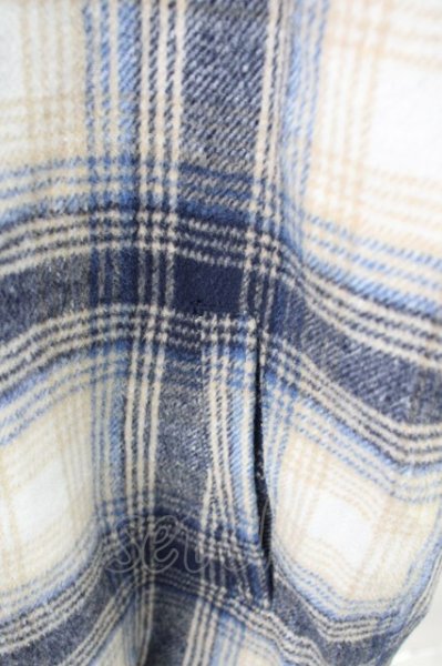 画像5: GOSTAR DE FUGA / ウールチェックドロップショルダージャケット F ブルー T-25-01-30-003-GO-ja-YM-ZT291 (5)