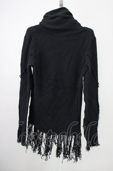 画像2: A.F ARTEFACT / トップス.FEMME FRINGE HIGH NECK KNIT TOPS 2 ブラック T-25-01-30-001-A.-to-YM-ZT291 (2)
